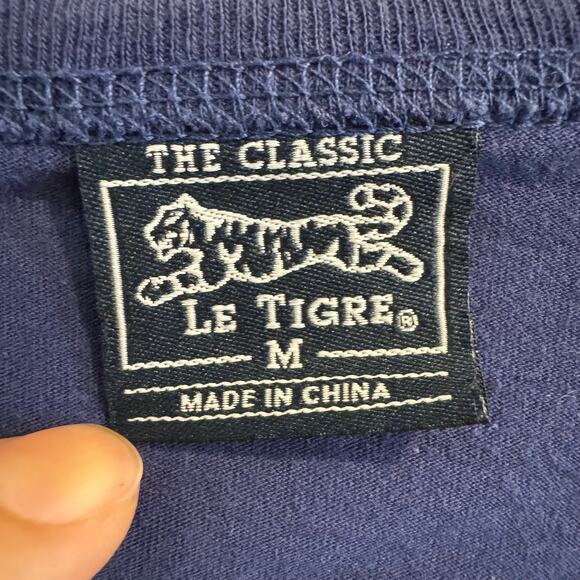 The Classic La Tigre Mini Dress Blue Button Flap Pockets Roll Tab Sleeve Sz M - Picture 3 of 5